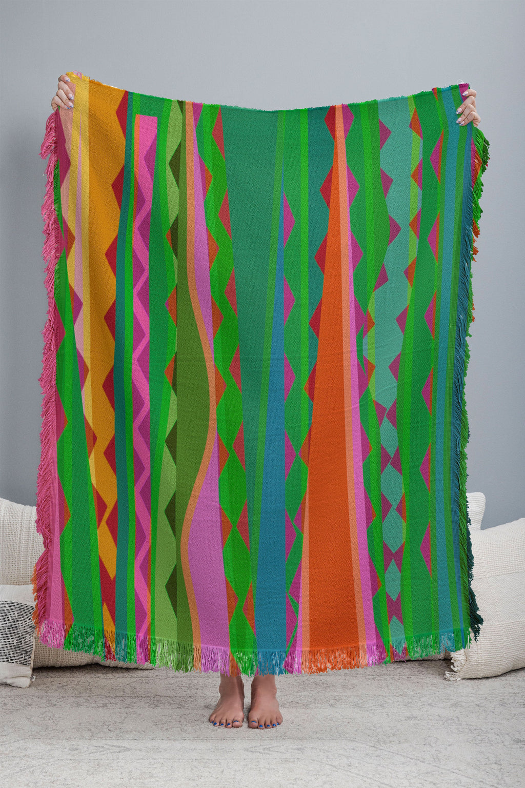 Mirimo Bazaar Brazil Green Throw Blanket