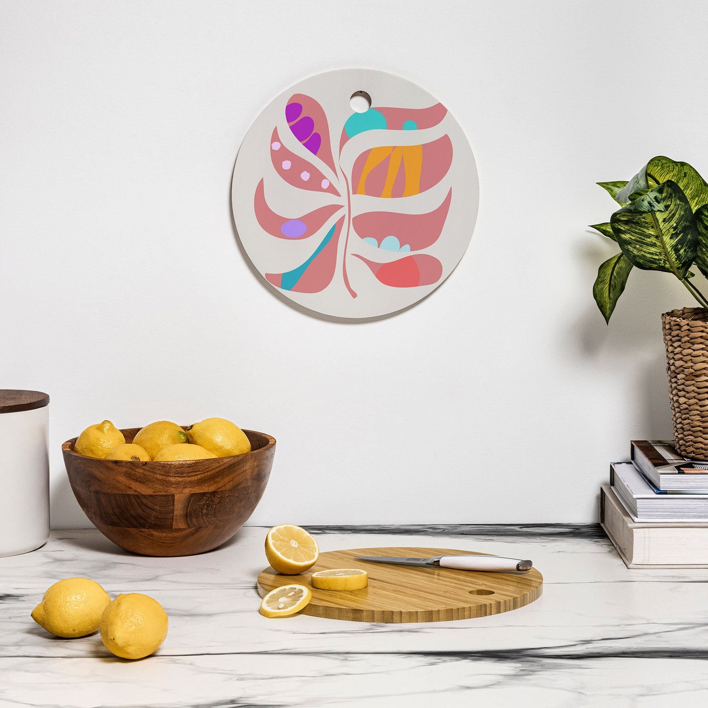 Mirimo Boho Leaf Cutting Board Round