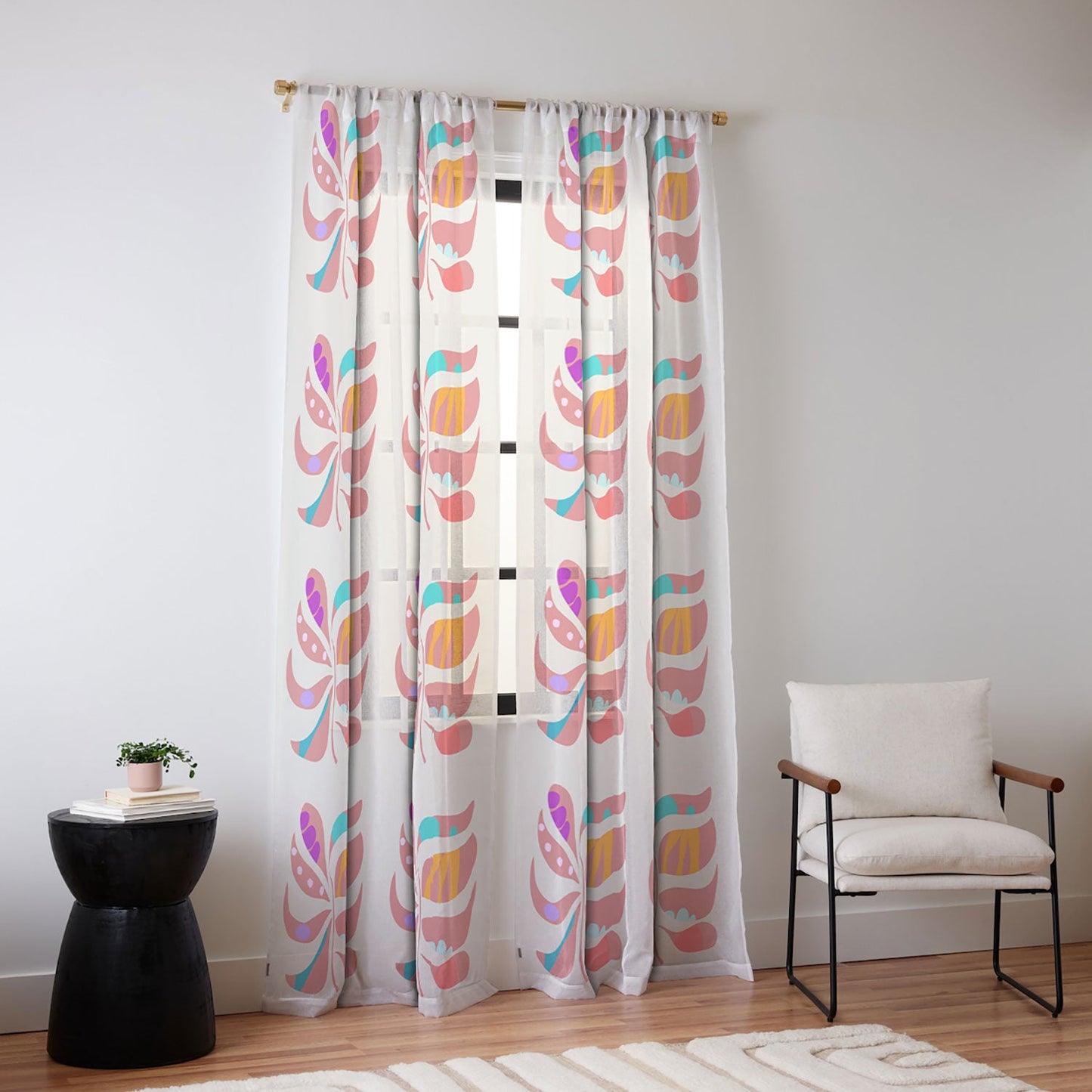 Mirimo Boho Leaf Sheer Window Curtain