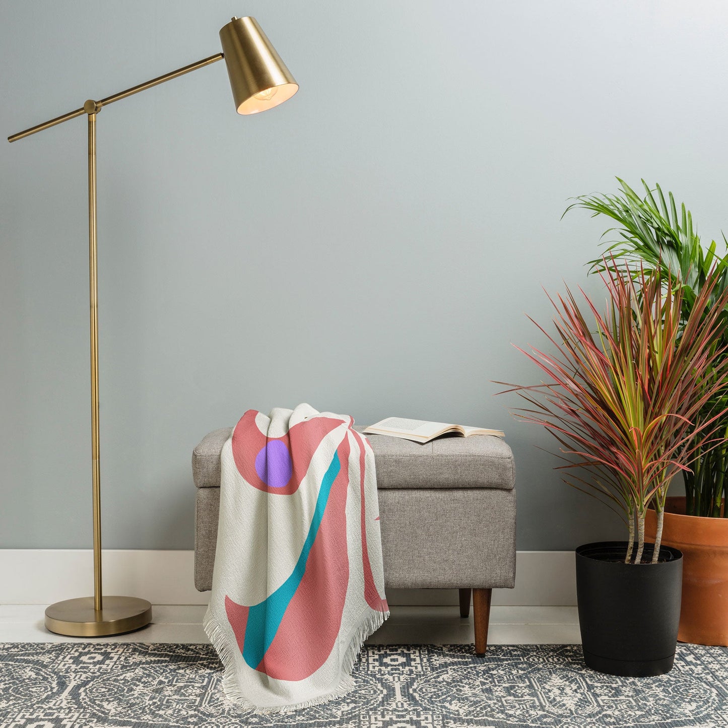 Mirimo Boho Leaf Throw Blanket