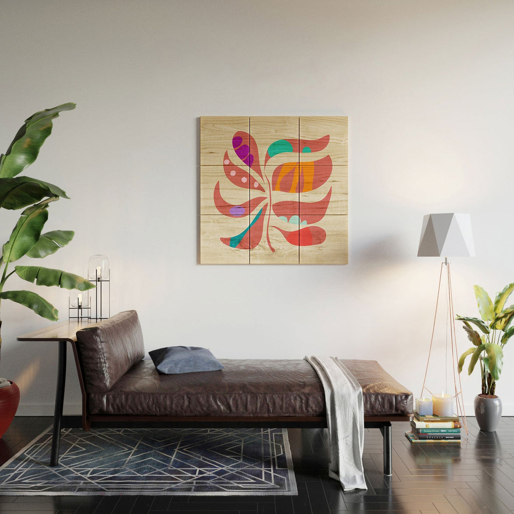 Mirimo Boho Leaf Wood Wall Mural