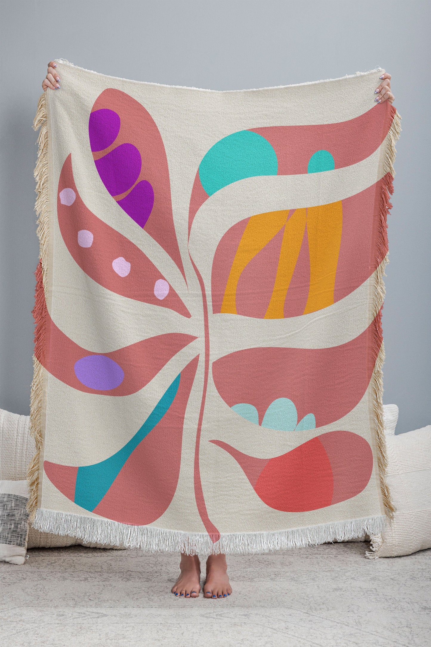 Mirimo Boho Leaf Throw Blanket