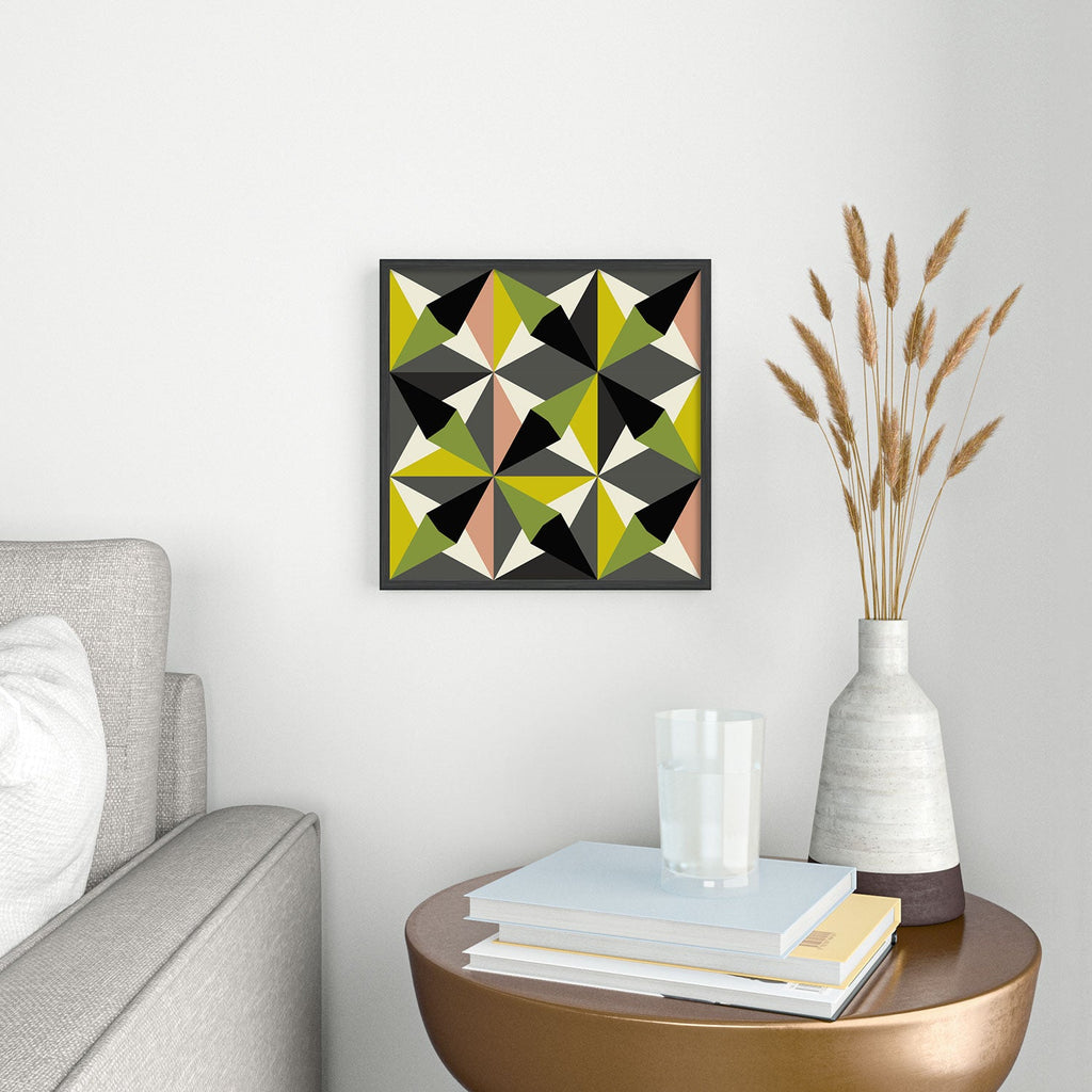 Mirimo Bosa Green Square Metal Framed Art Print