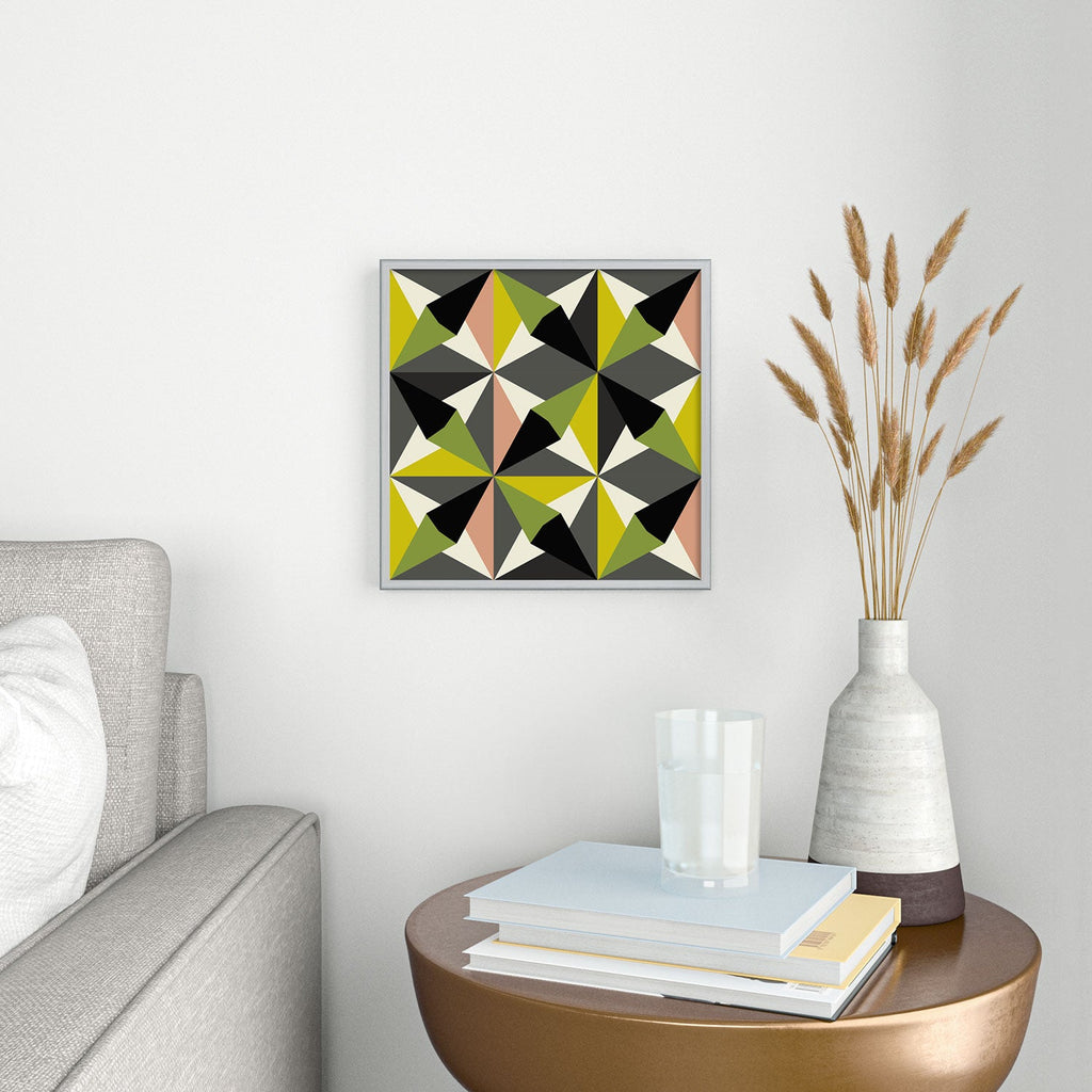 Mirimo Bosa Green Square Metal Framed Art Print