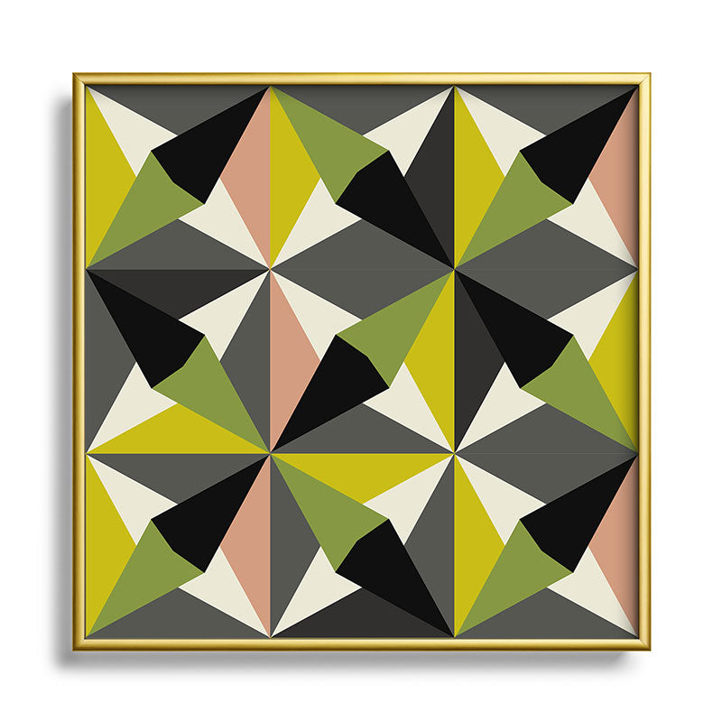 Mirimo Bosa Green Square Metal Framed Art Print