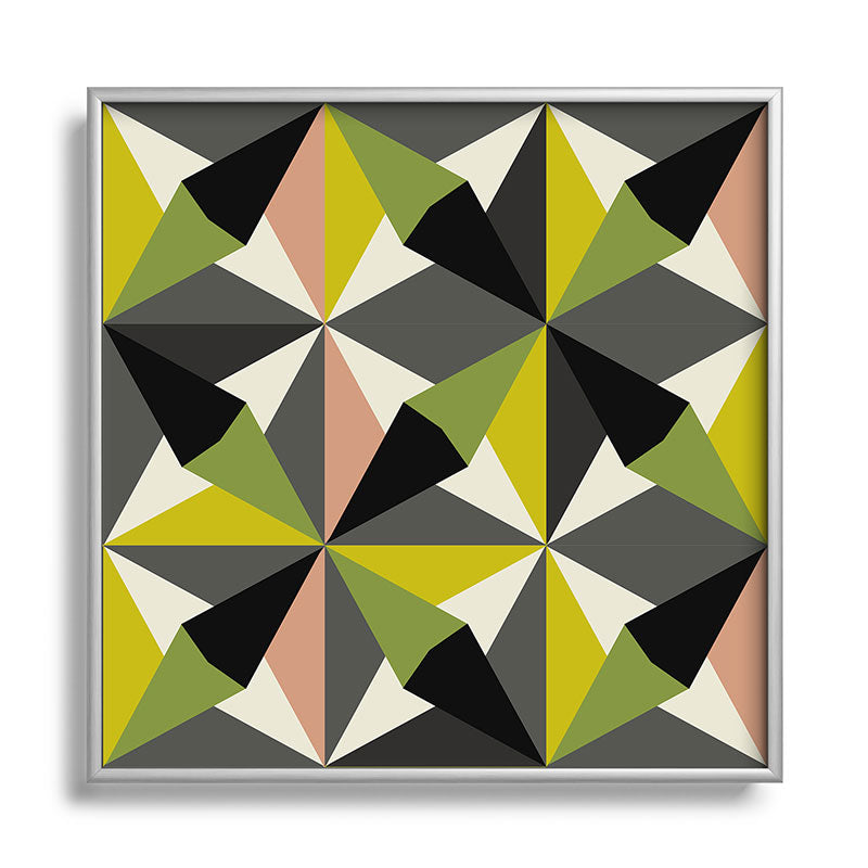 Mirimo Bosa Green Square Metal Framed Art Print