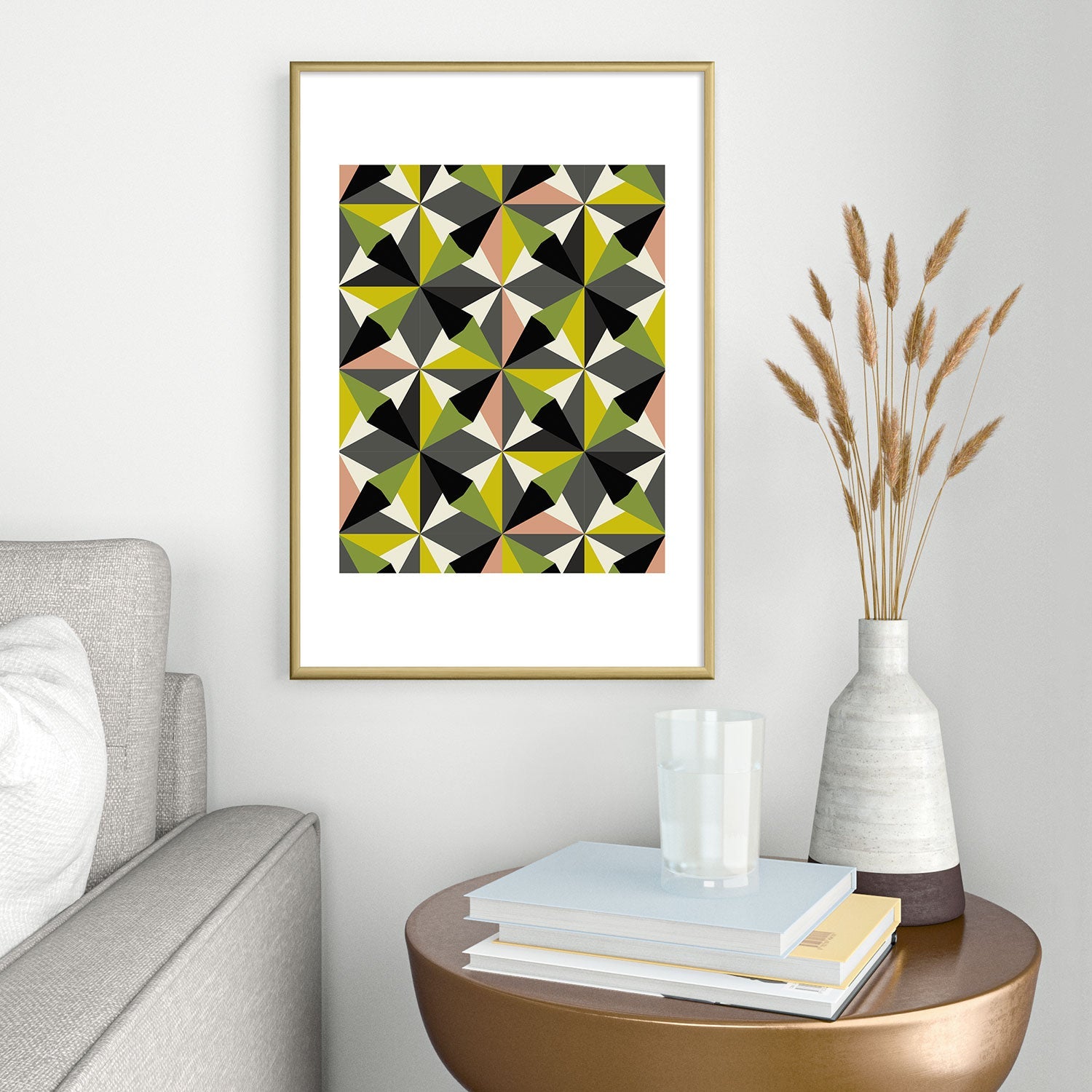 Mirimo Bosa Green Metal Framed Art Print