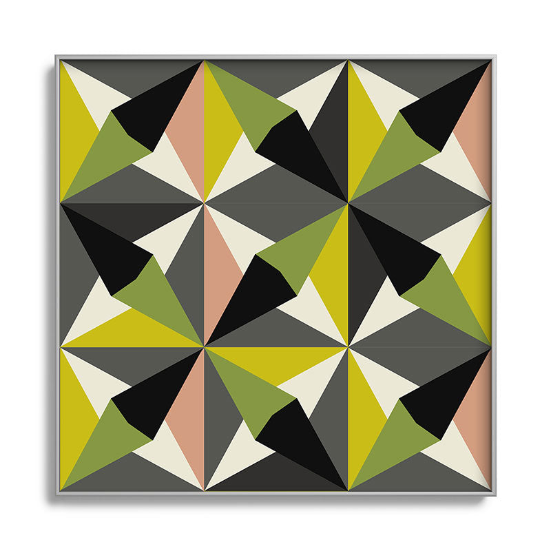 Mirimo Bosa Green Square Metal Framed Art Print