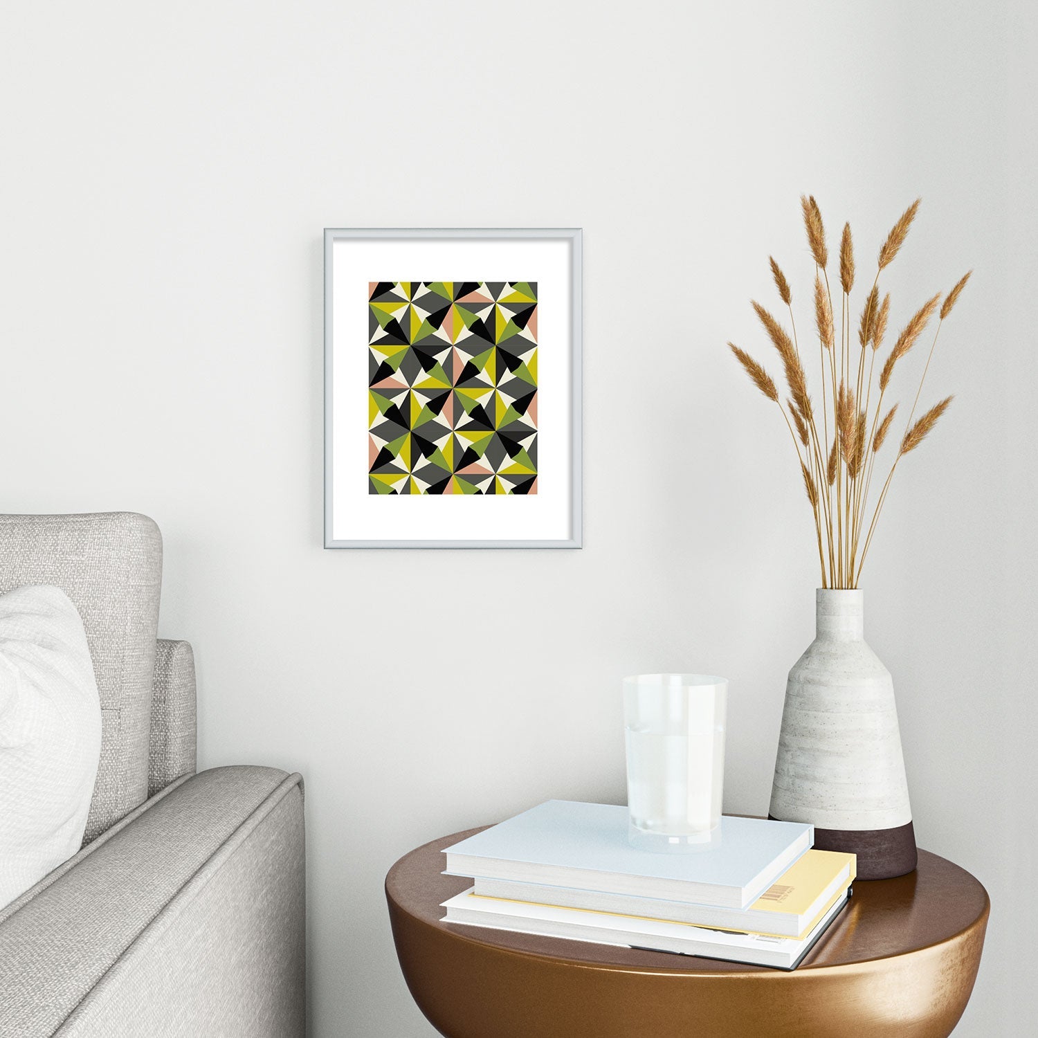 Mirimo Bosa Green Metal Framed Art Print