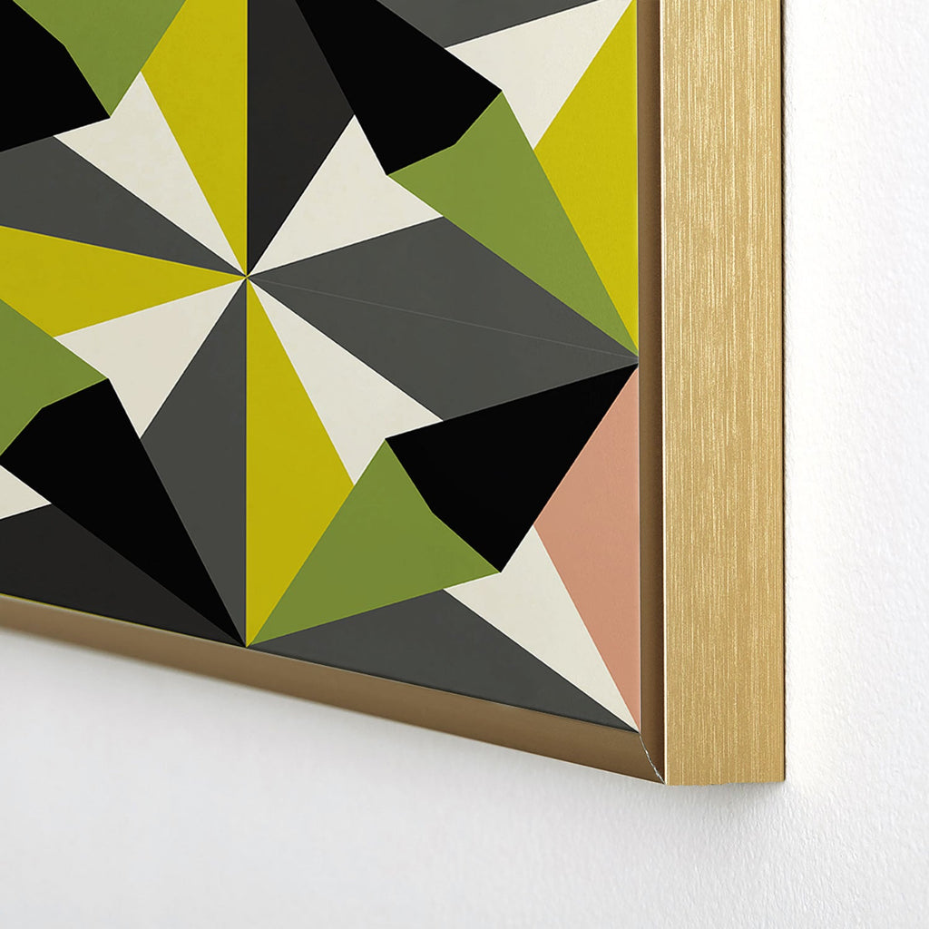 Mirimo Bosa Green Square Metal Framed Art Print