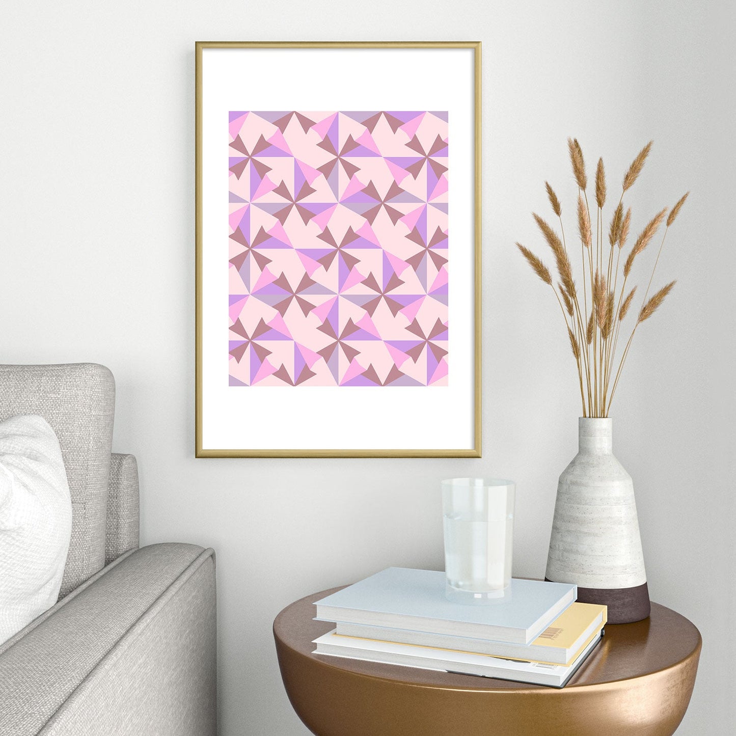 Mirimo Bosa Rosado Metal Framed Art Print