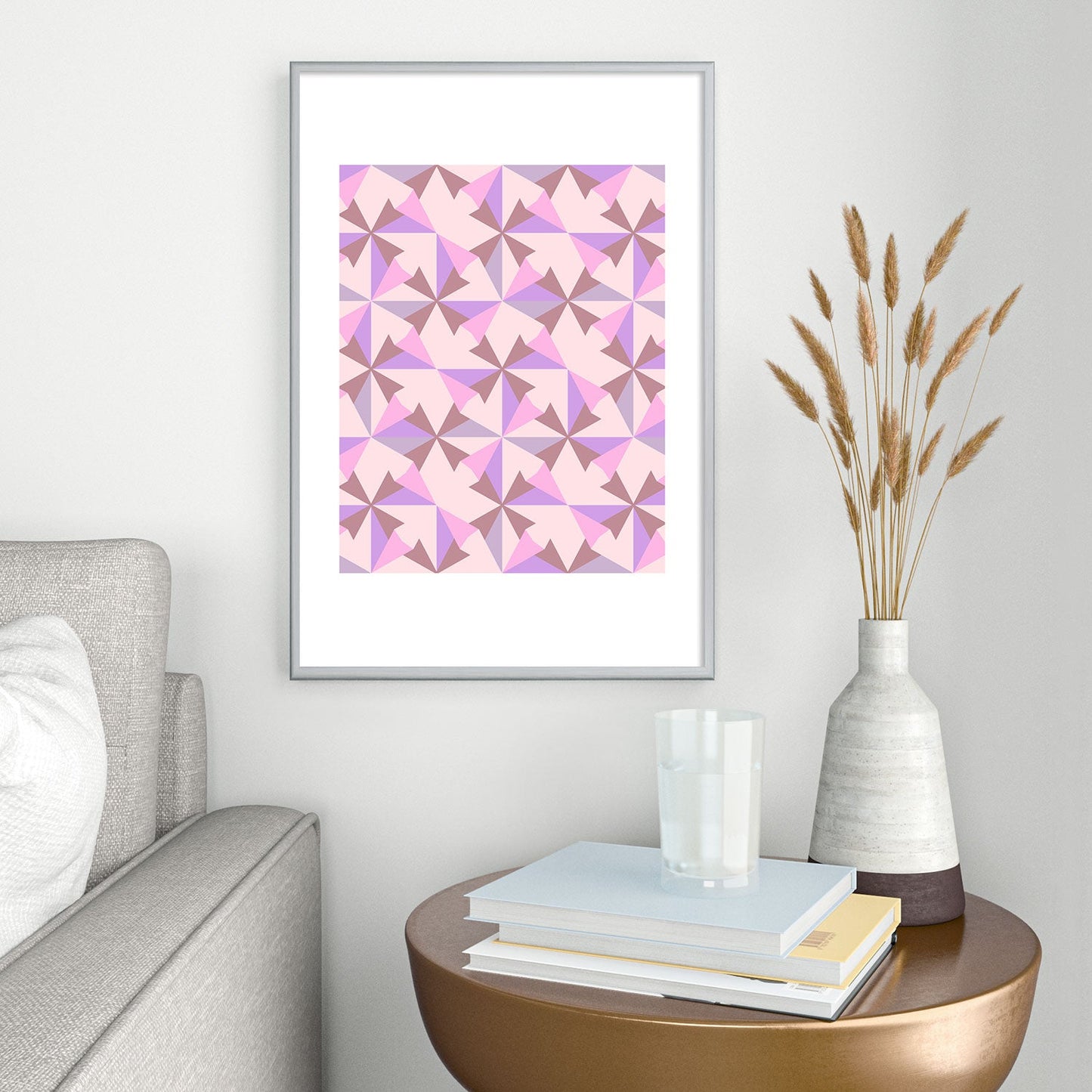 Mirimo Bosa Rosado Metal Framed Art Print
