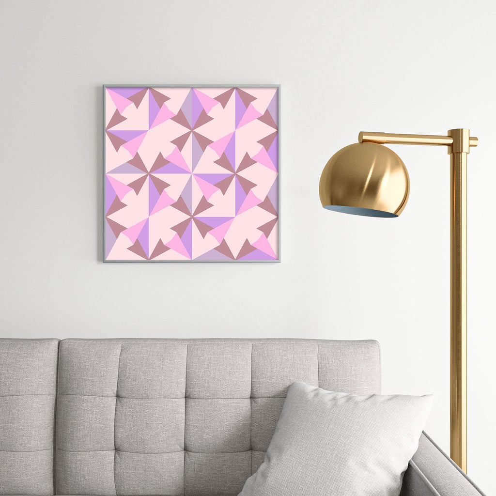 Mirimo Bosa Rosado Square Metal Framed Art Print
