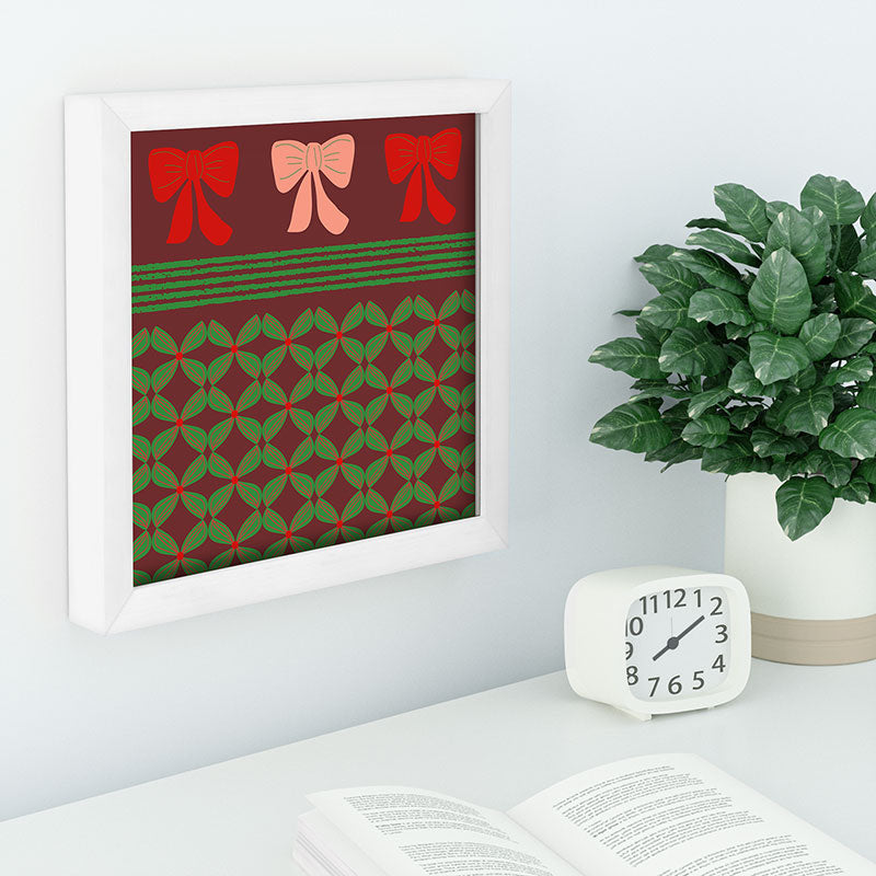 Mirimo Bows and Christmas Greens Recessed Framing Square