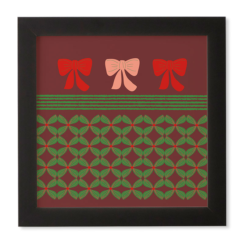 Mirimo Bows and Christmas Greens Framed Wall Art