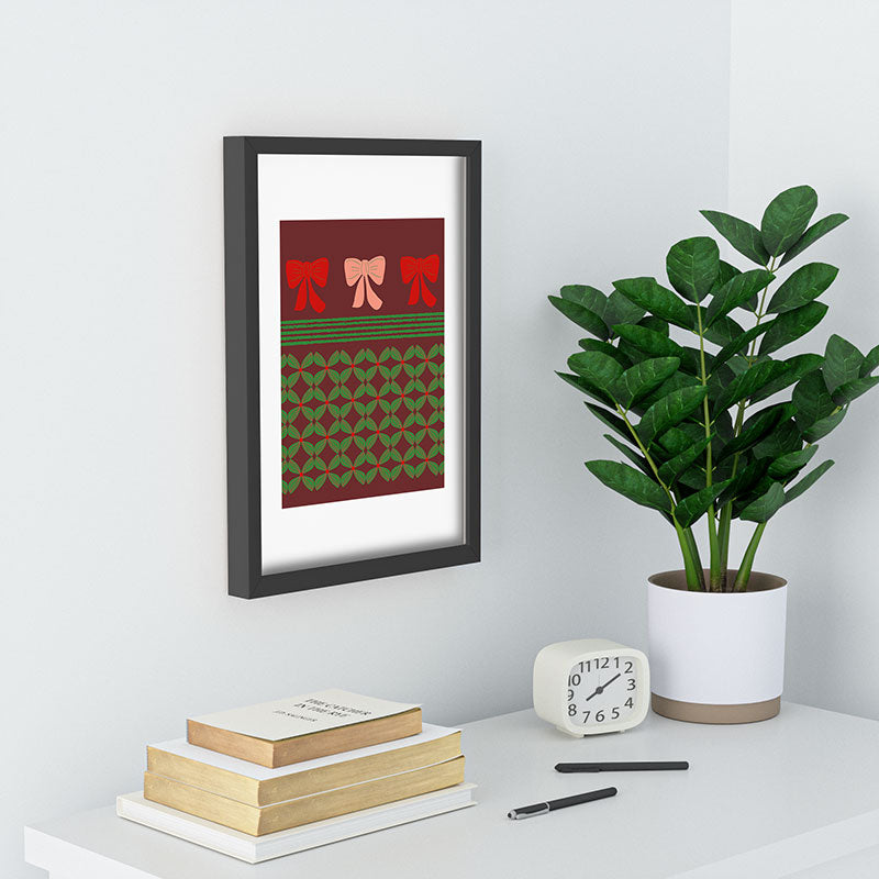Mirimo Bows and Christmas Greens Recessed Framing Rectangle