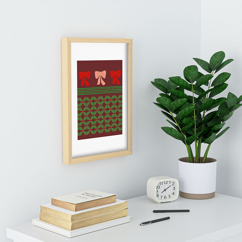 Mirimo Bows and Christmas Greens Recessed Framing Rectangle