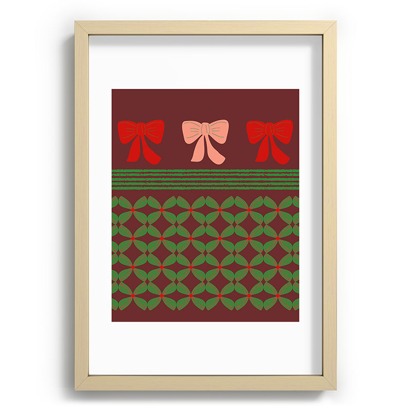 Mirimo Bows and Christmas Greens Recessed Framing Rectangle