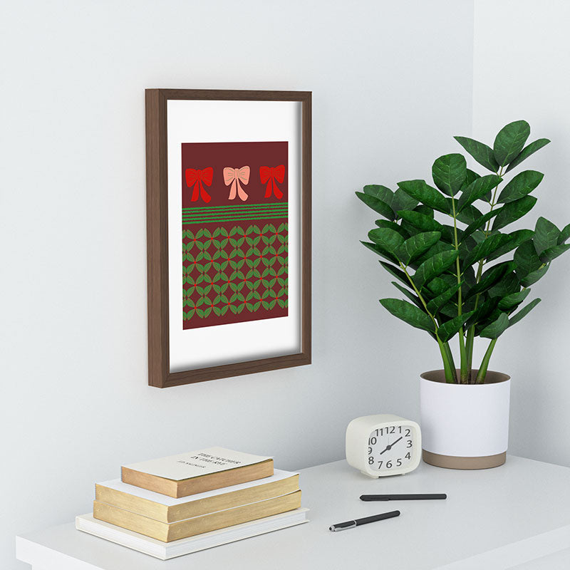 Mirimo Bows and Christmas Greens Recessed Framing Rectangle