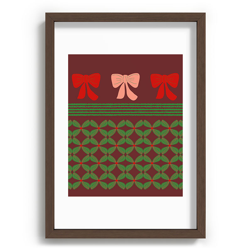 Mirimo Bows and Christmas Greens Recessed Framing Rectangle