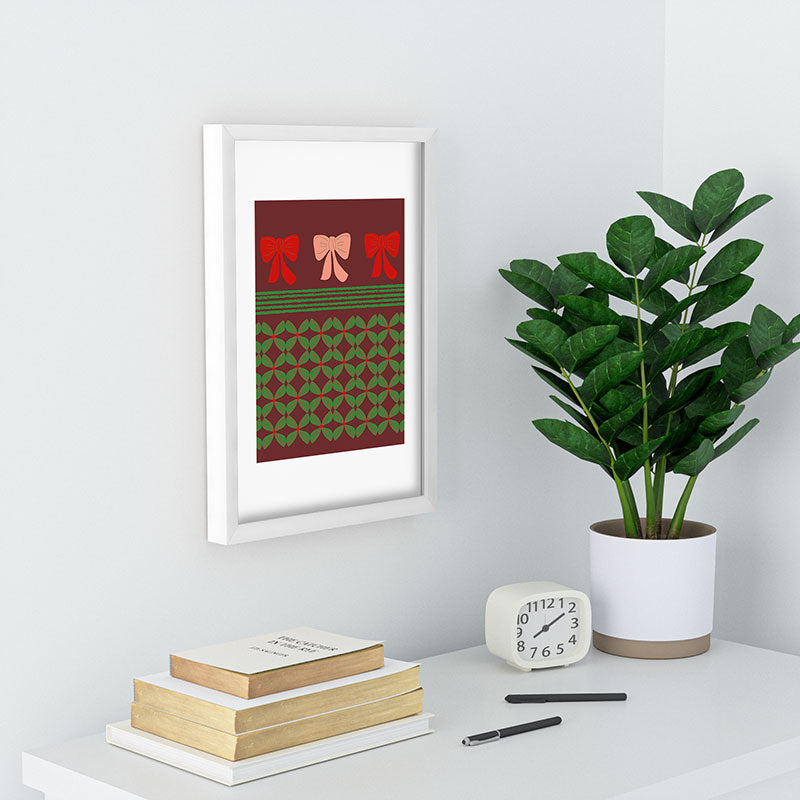 Mirimo Bows and Christmas Greens Recessed Framing Rectangle
