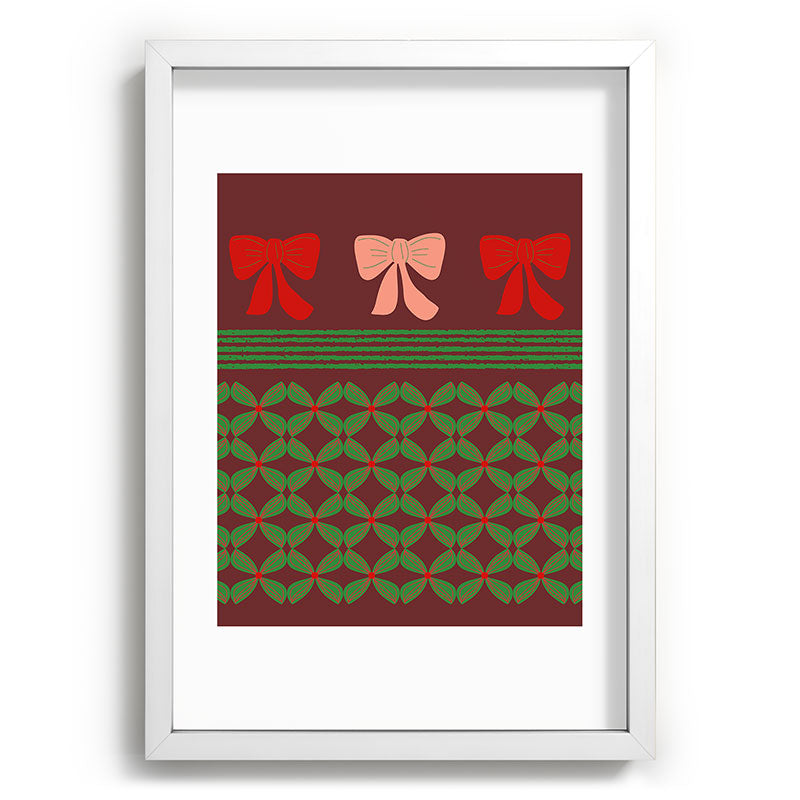 Mirimo Bows and Christmas Greens Recessed Framing Rectangle