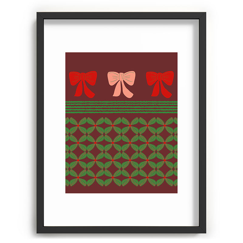 Mirimo Bows and Christmas Greens Recessed Framing Rectangle