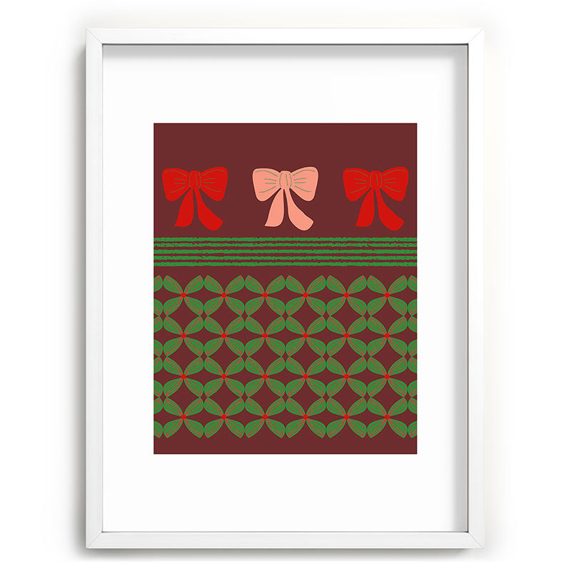 Mirimo Bows and Christmas Greens Recessed Framing Rectangle