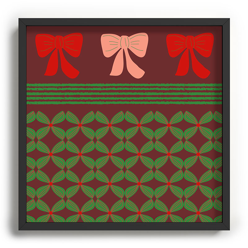 Mirimo Bows and Christmas Greens Recessed Framing Square