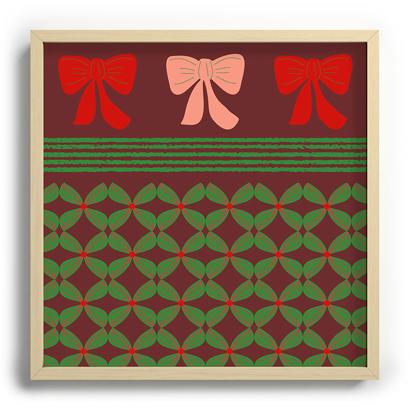Mirimo Bows and Christmas Greens Recessed Framing Square