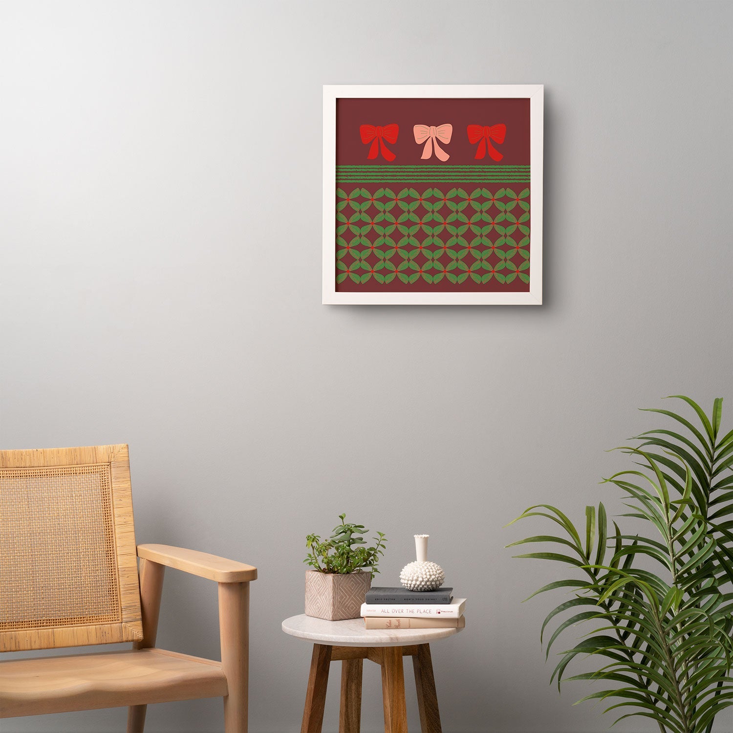 Mirimo Bows and Christmas Greens Framed Wall Art