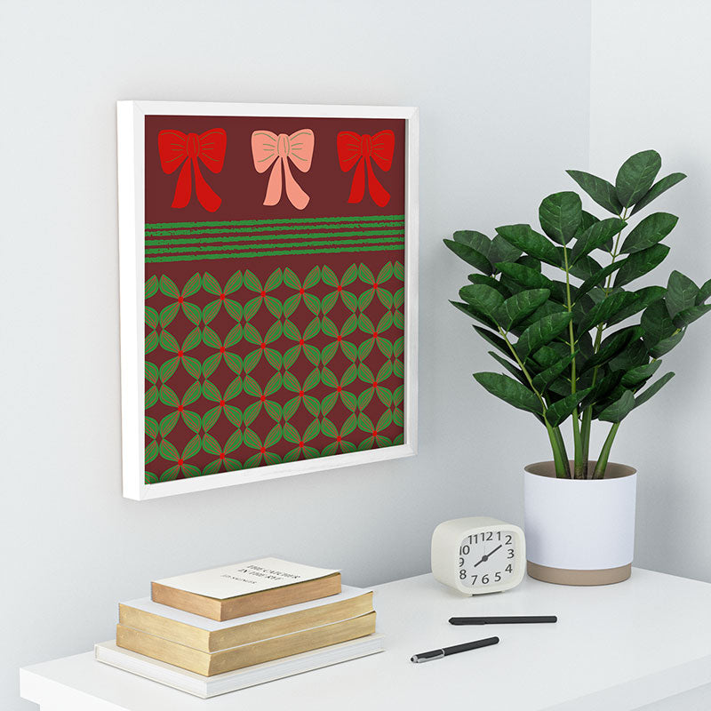 Mirimo Bows and Christmas Greens Recessed Framing Square