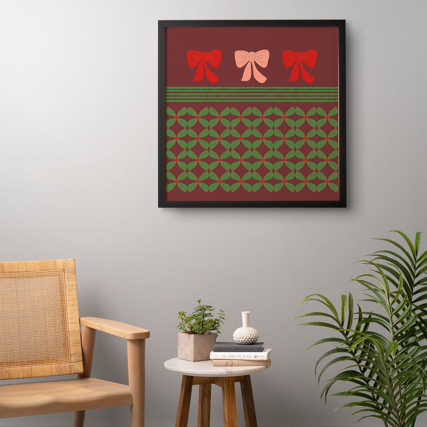 Mirimo Bows and Christmas Greens Framed Wall Art