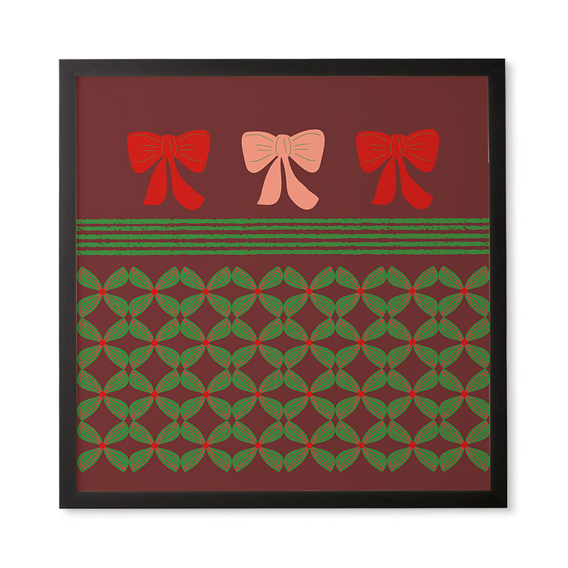 Mirimo Bows and Christmas Greens Framed Wall Art