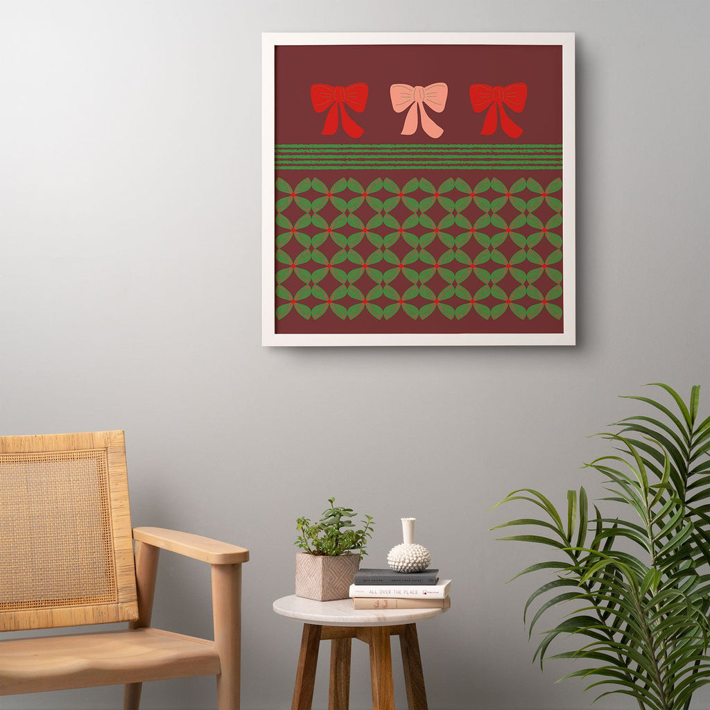 Mirimo Bows and Christmas Greens Framed Wall Art