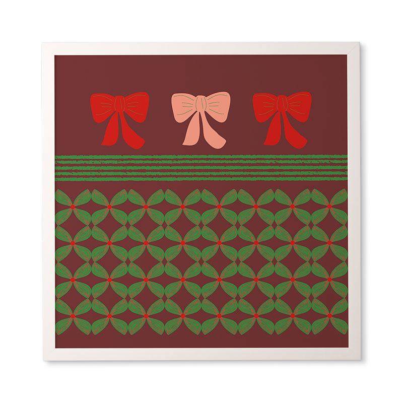 Mirimo Bows and Christmas Greens Framed Wall Art