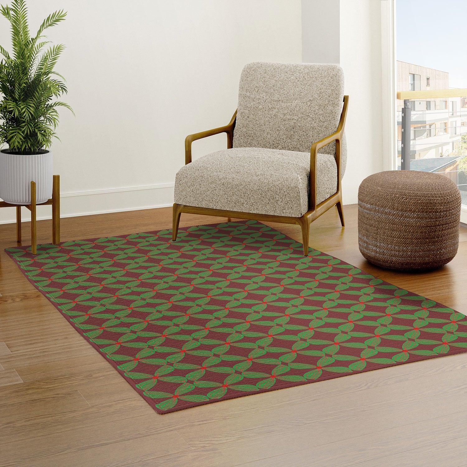 Mirimo Bows and Christmas Greens Area Rug