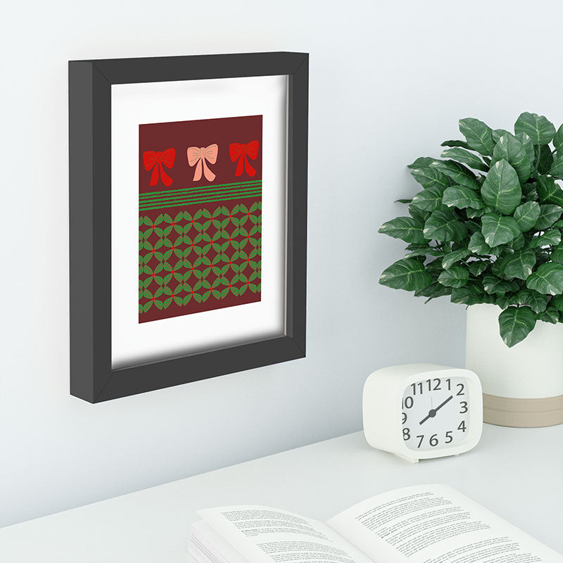 Mirimo Bows and Christmas Greens Recessed Framing Rectangle