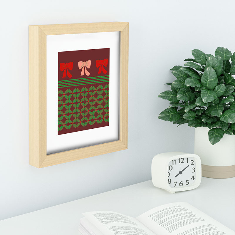 Mirimo Bows and Christmas Greens Recessed Framing Rectangle
