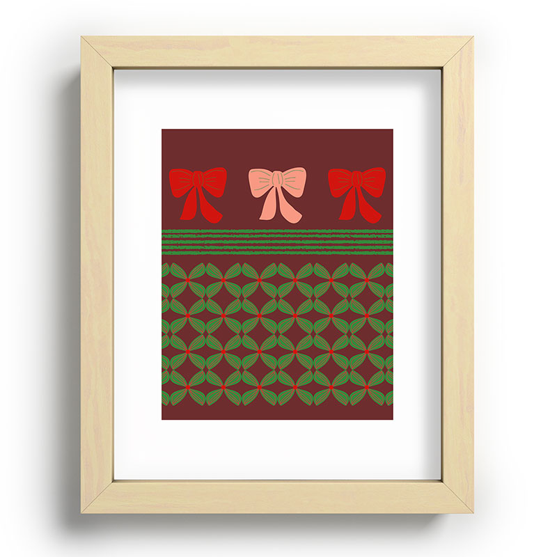 Mirimo Bows and Christmas Greens Recessed Framing Rectangle