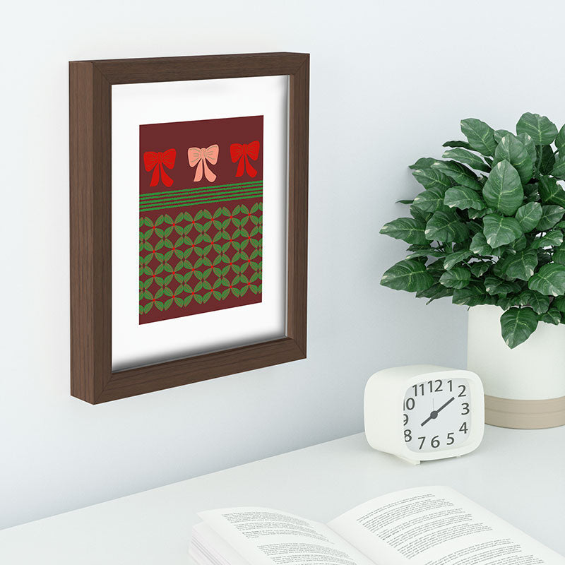 Mirimo Bows and Christmas Greens Recessed Framing Rectangle