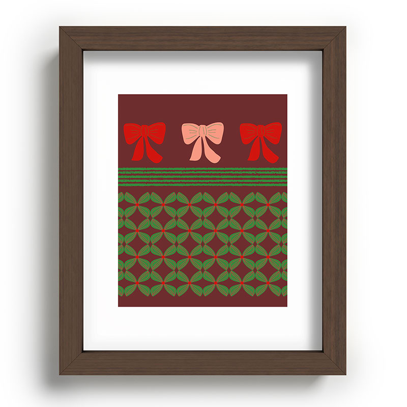 Mirimo Bows and Christmas Greens Recessed Framing Rectangle