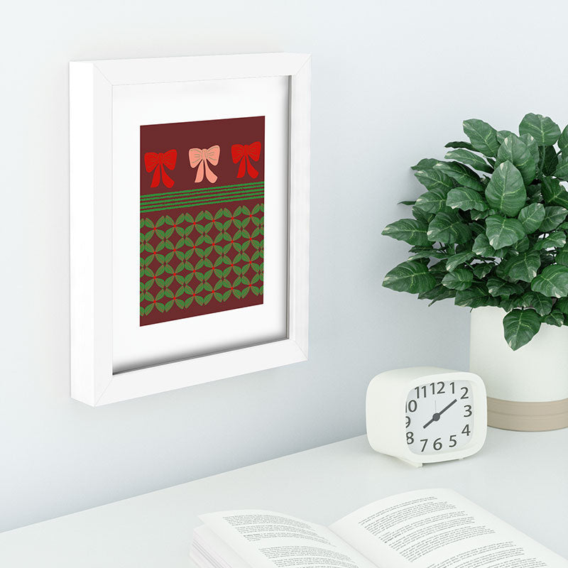 Mirimo Bows and Christmas Greens Recessed Framing Rectangle