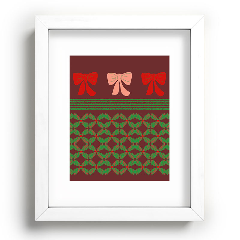 Mirimo Bows and Christmas Greens Recessed Framing Rectangle