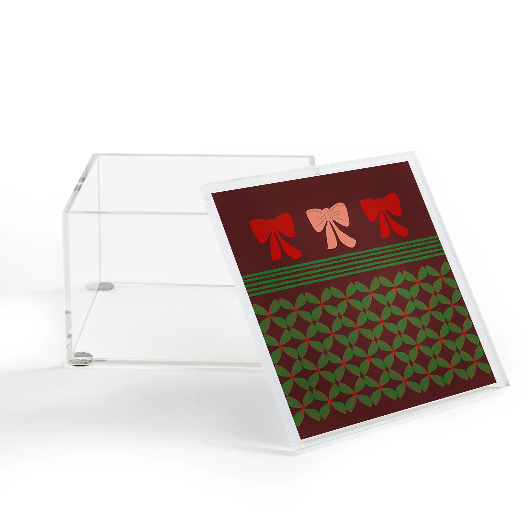 Mirimo Bows and Christmas Greens Acrylic Box