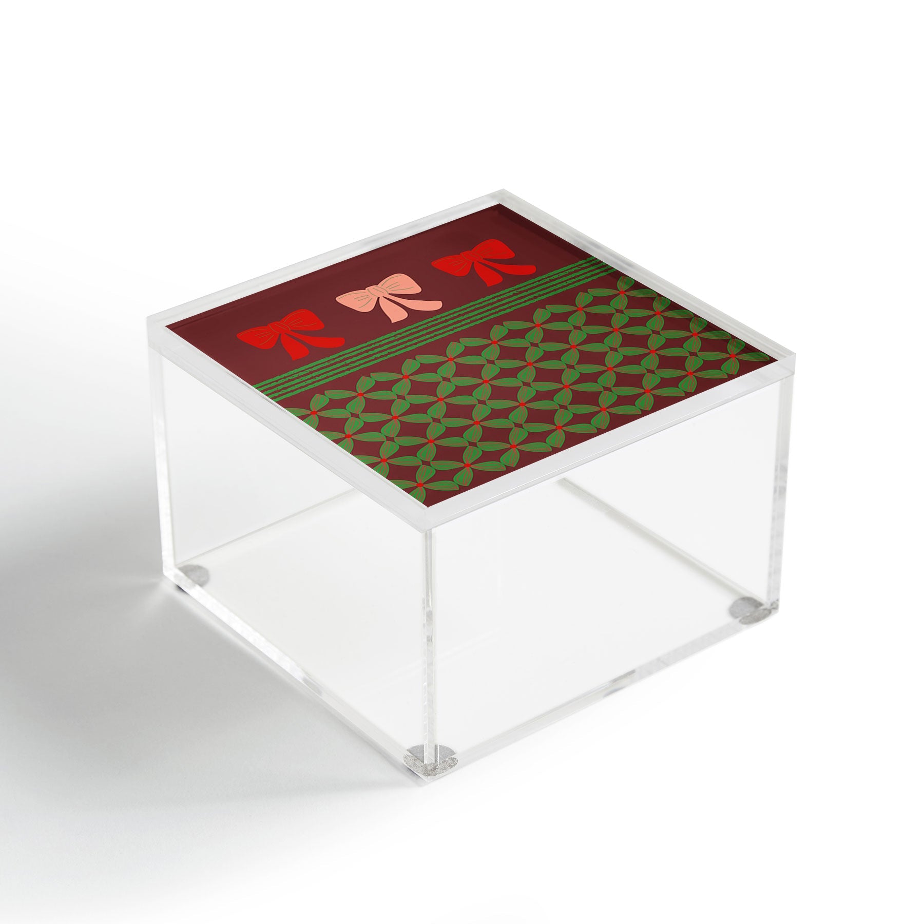 Mirimo Bows and Christmas Greens Acrylic Box