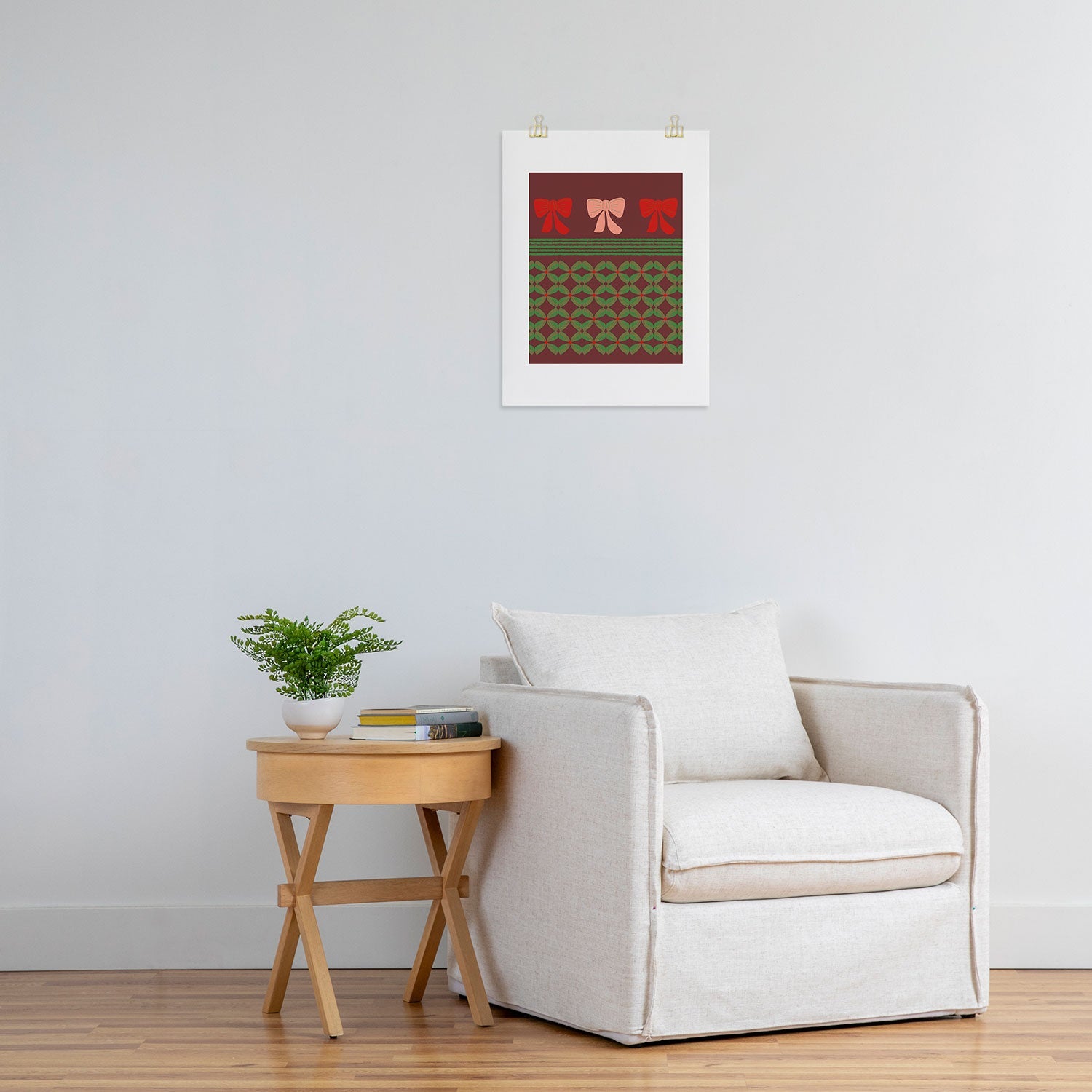 Mirimo Bows and Christmas Greens Art Print