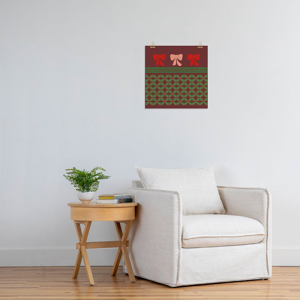 Mirimo Bows and Christmas Greens Art Print