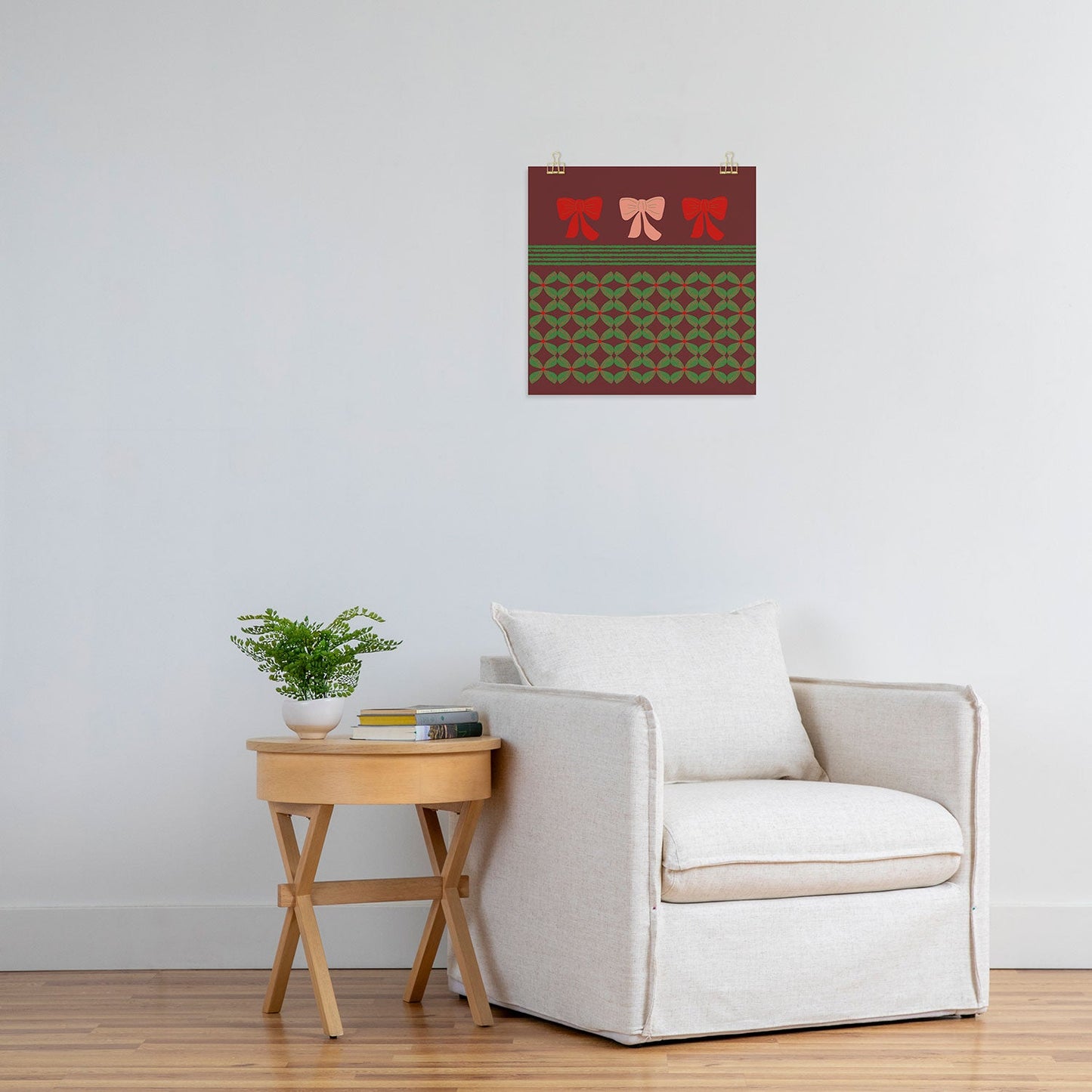 Mirimo Bows and Christmas Greens Art Print