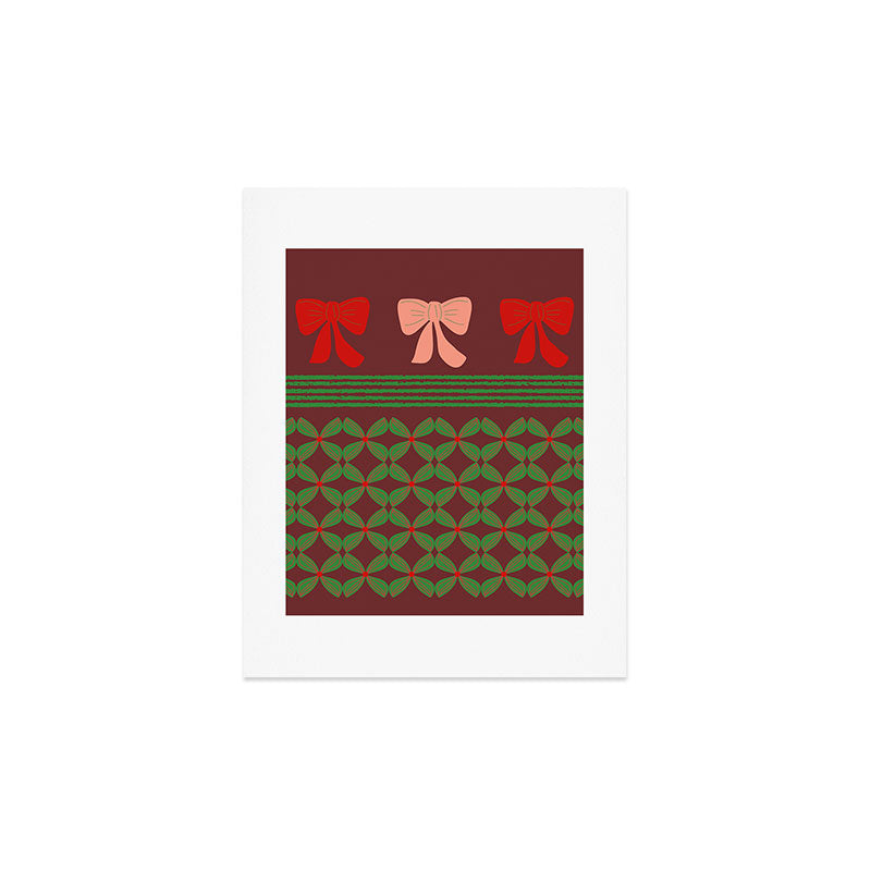 Mirimo Bows and Christmas Greens Art Print